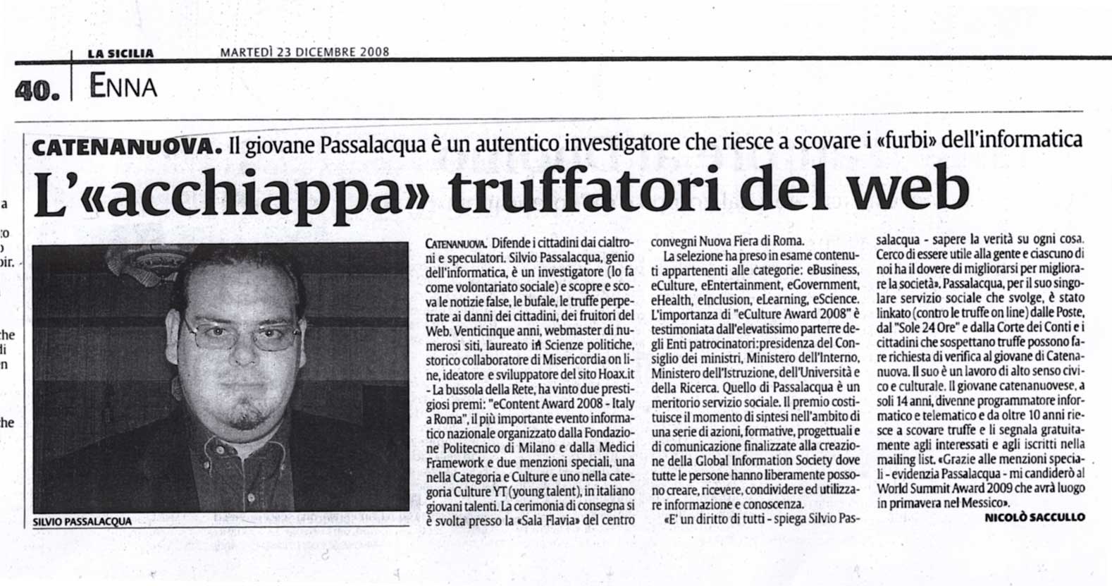 articolo la sicilia 23 12 08